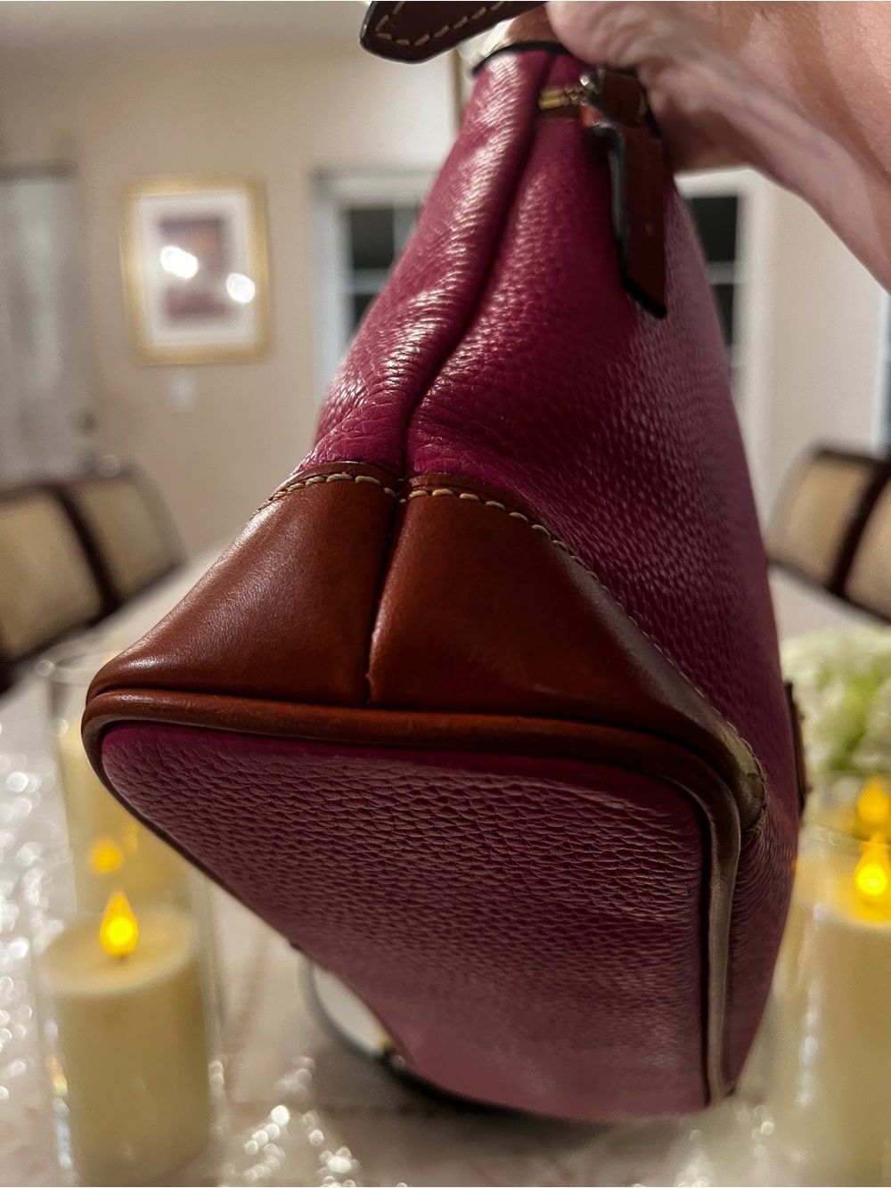 Dooney & Bourke Fuchsia Pink Pebbled Leather Shoulder Crossbody Bag - Picture 8 of 13